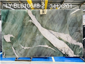 Polished Star Green With White Crystal For Wall Panel
