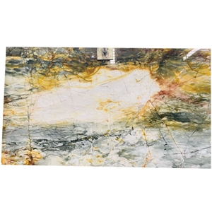 Popular Brazil Yellow Acquavolcan Quartzite Slabs