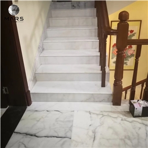 Chinese Carrara Guangxi White Marble Slab For Decoration