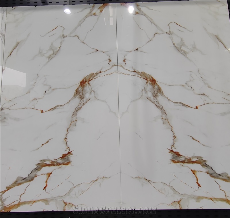 Bookmatch Calacutta Nano Stone Slab, Cararra Slab