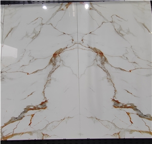 Bookmatch Calacutta Nano Stone Slab, Cararra Slab