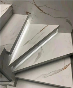 12Mm Polished Calacatta Gold Sintered Stone Wall Tiles