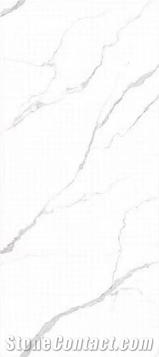 12Mm Polished Calacatta White Sintered Stone Slab For Floor