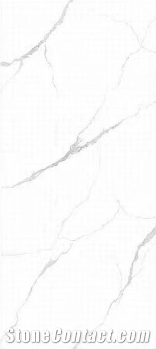 12Mm Polished Calacatta White Sintered Stone Slab For Floor