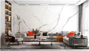 12Mm Polished White Sintered Stone Tile For Interior Walling