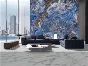 9Mm Blue Sintered Stone Slabs For Interior Wall Cladding