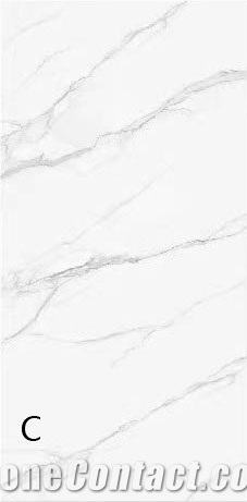 9Mm Polished Calacatta White Sintered Stone Tiles For Wall