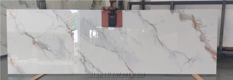 Hot Selling Carrara Gold Sintered Stone Polished&Honed Slab