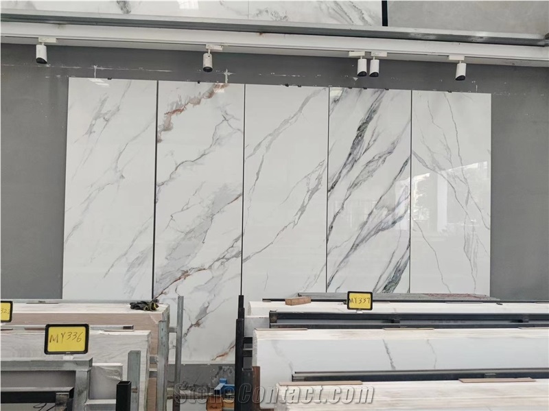 Hot Selling Carrara Gold Sintered Stone Polished&Honed Slab