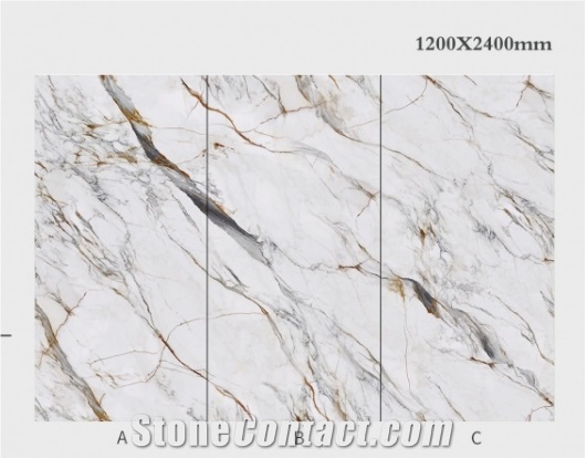 Polished Carve Calacatta Gold Sintered Stone Slab&Tile
