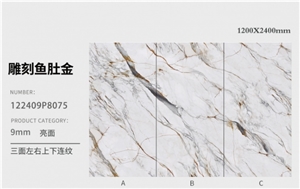Polished Carve Calacatta Gold Sintered Stone Slab&Tile