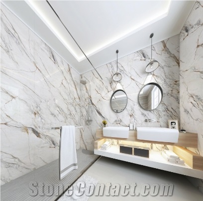 Polished Carve Calacatta Gold Sintered Stone Slab&Tile