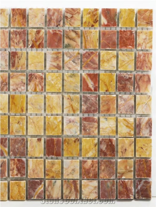 China Van Gogh Emperor Marble Red Yellow Mosaic