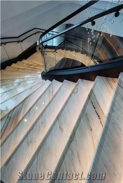 Palissandro Blue Stone Tread And Raiser, Palissandro Marble Steps