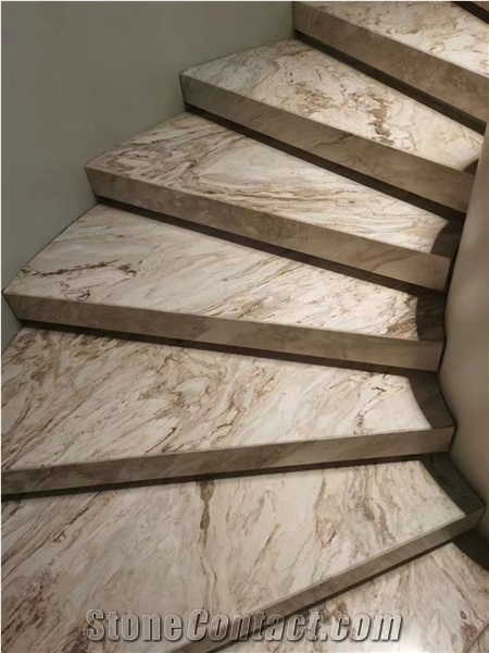 Palissandro Blue Stone Tread And Raiser, Palissandro Marble Steps