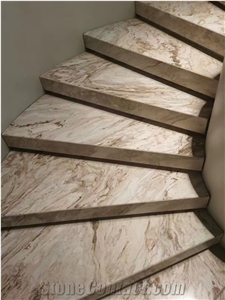 Palissandro Blue Stone Tread And Raiser, Palissandro Marble Steps
