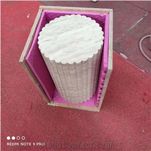 White Marble Plinth Pedestal, Modern Cube Side Table Plinth