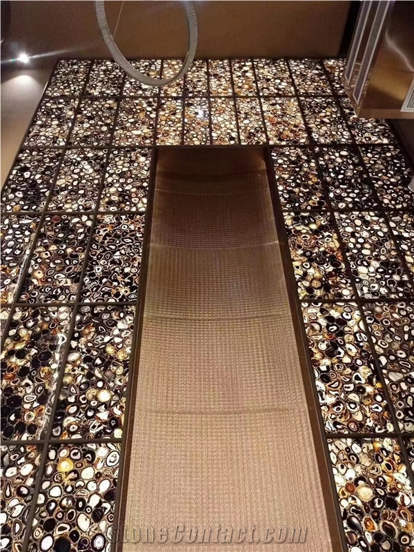 Black Gold Agate Slab Semiprecious Stone Product,Brazil Agate