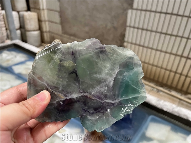 Fluorite Semiprecious Stone Slab, Gemstone Product