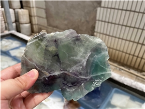 Fluorite Semiprecious Stone Slab, Gemstone Product