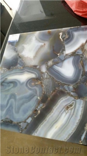 Grey Agate Slabs,Semiprecious Stone