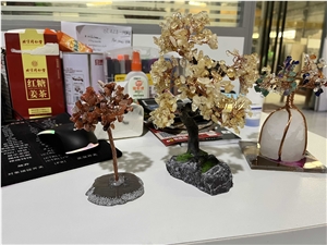 Six Colors Semiprecious Stone Tree, Gemstone Decoration Item