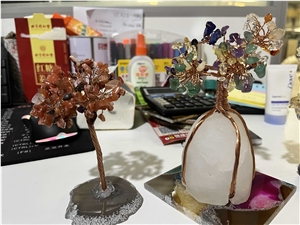 Six Colors Semiprecious Stone Tree, Gemstone Decoration Item