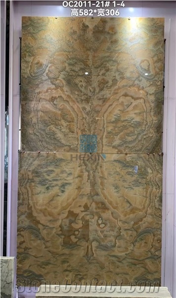 Bubble Onyx Bookmatched Translucent Polished Slabs