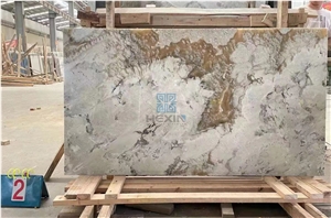 Bubble Onyx Polished Slabs, White Base Color, Translucent