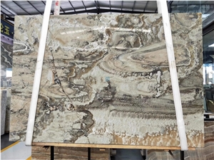 Grey Bubble Onyx Slabs, White Base Color