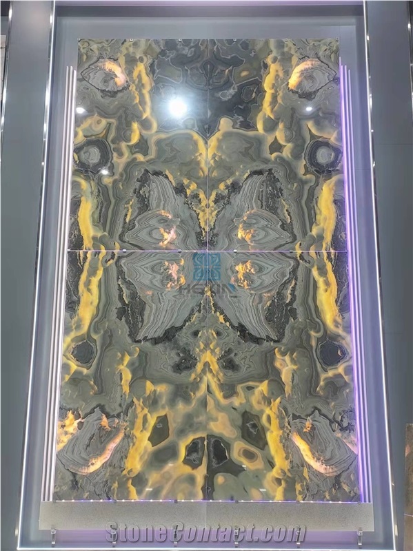 Turkey Bubble Onyx Black&Gold Slabs