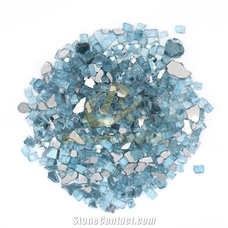 Aqua Blue Fire Pit Glass Chips For Fire Pit