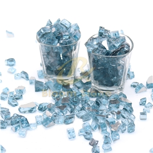 Aqua Blue Fire Pit Glass Chips For Fire Pit