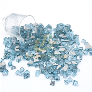 Aqua Blue Fire Pit Glass Chips For Fire Pit