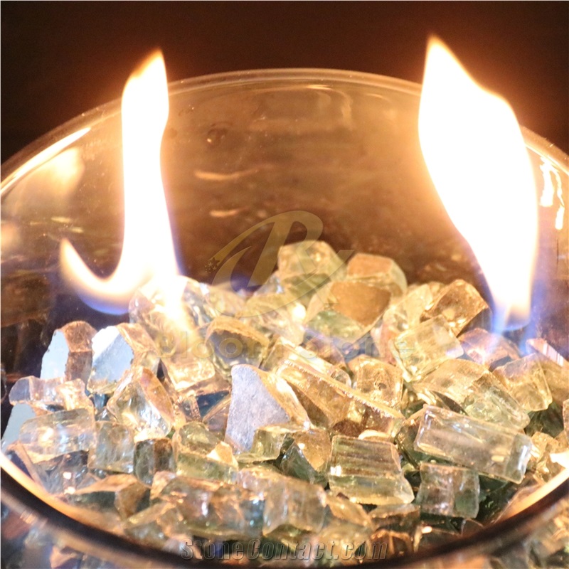 Aqua Blue Fire Pit Glass Chips For Fire Pit