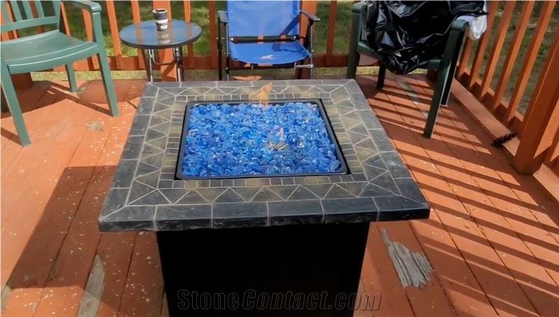 Black Fire Pit Glass Chips For Fire Pit