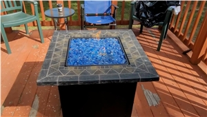 Black Fire Pit Glass Chips For Fire Pit