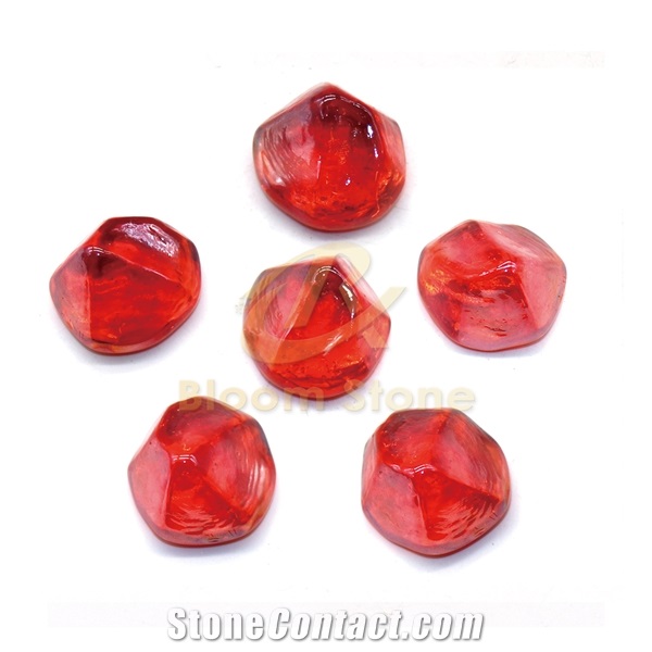 Red Fire Glass Diamonds  Fire Glass Rocks For Gas Fireplace