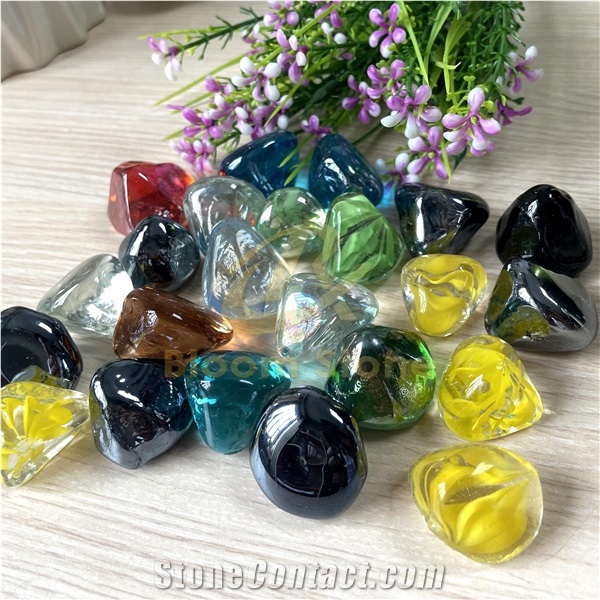 Red Fire Glass Diamonds  Fire Glass Rocks For Gas Fireplace