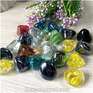 Red Fire Glass Diamonds  Fire Glass Rocks For Gas Fireplace