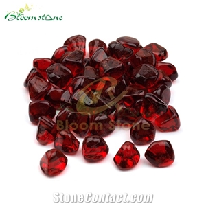 Red Fire Glass Diamonds  Fire Glass Rocks For Gas Fireplace