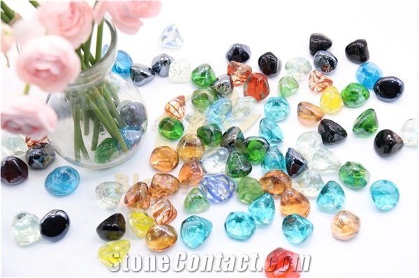 Red Fire Glass Diamonds  Fire Glass Rocks For Gas Fireplace