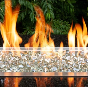 Yellow Diamonds Fire Glass Rocks For Gas Fireplace