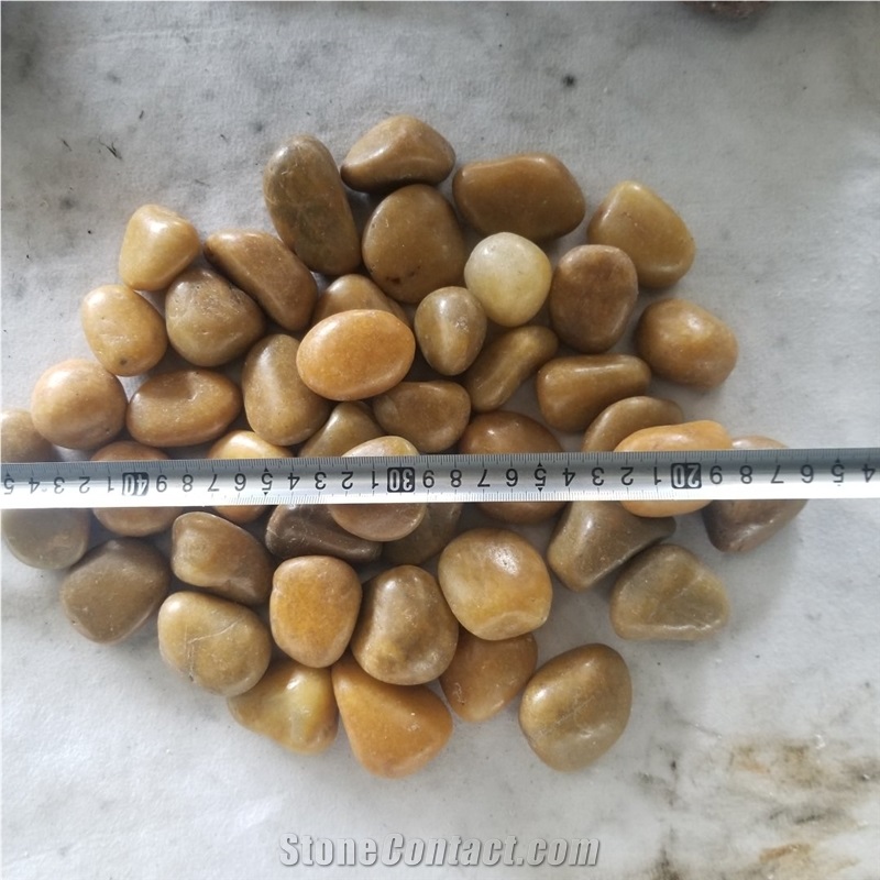A Grade Polished Yellow Pebble Stone