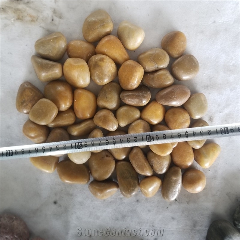 A Grade Polished Yellow Pebble Stone