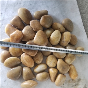 A Grade Polished Yellow Pebble Stone