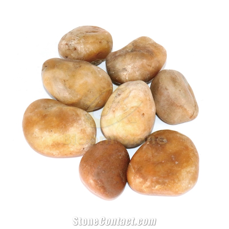 A Grade Polished Yellow Pebble Stone