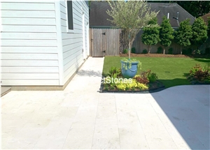 White Limestone Brushed Patio Pavers