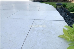 White Limestone Brushed Patio Pavers