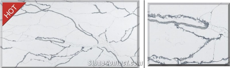 Beautifully With Liquid-Like Veins Quartz Slabs Z018